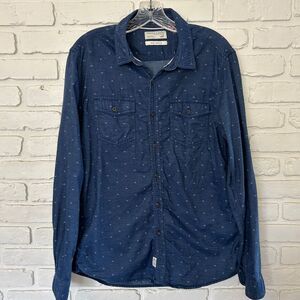 Denim & Flower by Cactus Long Sleeve Button Up Slim Fit Denim Shirt Men's Medium